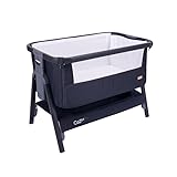 Minicuna colecho Tutti Bambini COZEE LITE con ruedas y bolsa de transporte - DARK GREY/LIQUORICE
