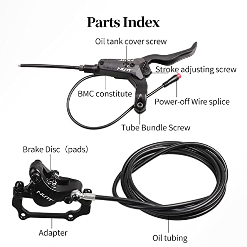 Ruizd Ebike Hydraulic Brakes 2 Pistons Power-Off Hydraulic Disc Brake Caliper Lever With 2Pcs 180Mm Rotor For Ebike(Included Mounting Adapter)… #TOP3