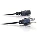 C2G Legrand Universal Replacement Power Cord, 18 AWG Computer Power Cord, 3 Pin Power Cord 12 Feet, Black Power Extension Cord, 12 ft Computer Power Cord, 1 Count, C2G 53406