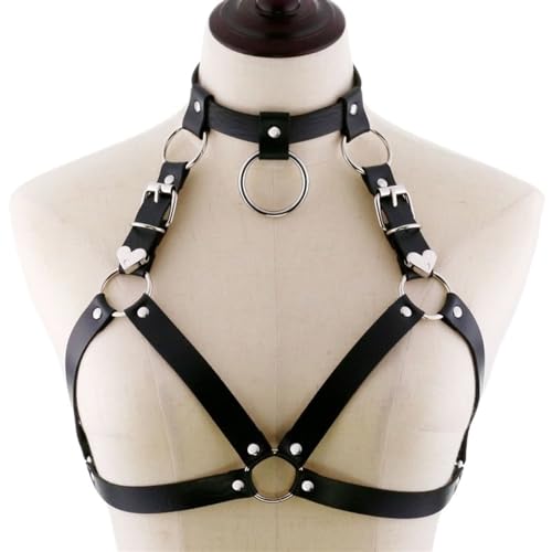 Punk Waist Belt Leather Harness Body Bondage Chest Straps Black Rivet Top Chest Straps BDSM Gothic Lingerie2