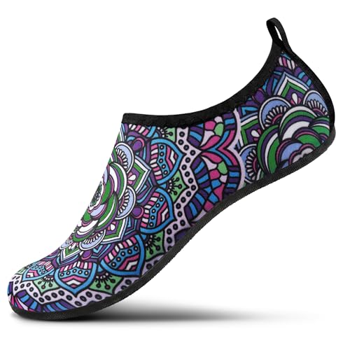 Image of SEEKWAY Water Shoes Women Men Adult Quick-Dry Aqua Socks Barefoot Non Slip for Beach Swim River Pool Lake surf Black SK002(U)
