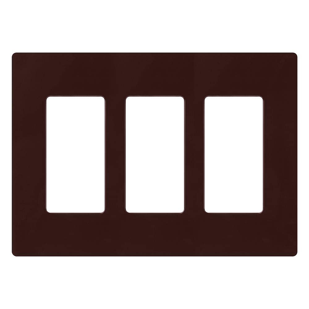 Lutron Claro 3 Gang Dekoratör/Rocker Duvar Plakası, Parlak, Kahverengi (1'li Paket) | CW-3-BR