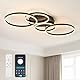 Tetipa Deckenleuchte Dimmbar 60W, 100CM Deckenlampe LED Wohnzimmerlampe mit Fernbedienung APP Farbwechsel, Moderne lampe Dimming Deckenbeleuchtung Schlafzimmerlampe (Schwarz)