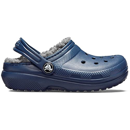 CROCS Classic Lined Clog T - Navy/Charcoal - C5 , 207009-459-C5, Kids Unisex , Navy/Charcoal , C5