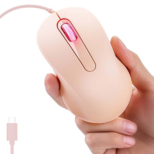 Ratón con cable tipo C ergonómico: clics silenciosos para tu MacBook