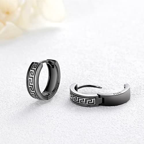 Black Earrings For Women 925 Sterling Silver Earrings For Men Unisex Earrings Earrings Hoop Punk Earrings Mens Jewlery Gift #TOP2