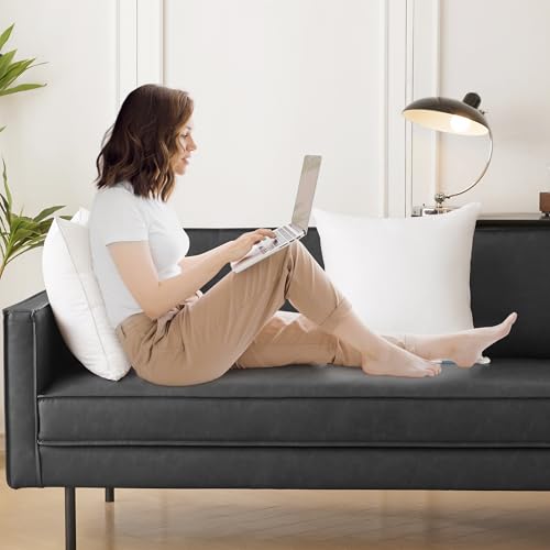 Image of Oubonun 28 x 28 Pillow Inserts (Set of 2) - Euro Pillow Inserts with 100% Cotton Cover - 28 Inch Square Interior Sofa Pillow Inserts - Decorative Pillow Insert Pair - White Couch Pillow