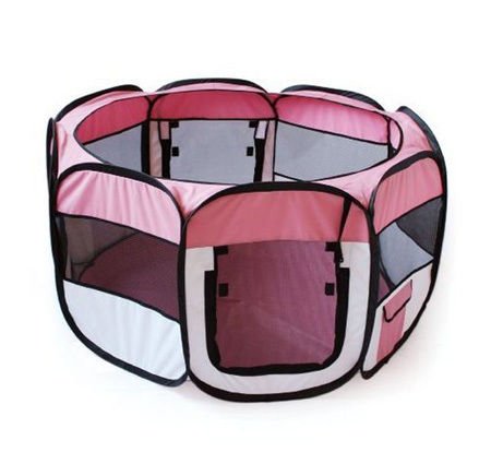 BUNNY BUSINESS FABRIC PLAYPEN PLAY PEN FOR RABBITS GUINEAS RUN RUNS HUTCH HUTCHES FOLDABLE (PINK)