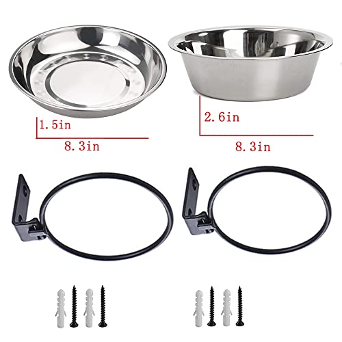 2 Bird Trays Tree Mounted For Bird Feeder Bird Bath Bowl- Hanging Bird Feeders With Heavy Duty Sturdy Steel Ring,Installed On Wooden Fence Wall Tree Deck Stakes,Easy Clean And Fill (2-Feeders) #TOP2
