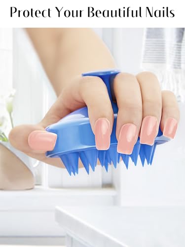 Image of HEETA Shampoo Scalp Brush Massager Hair Growth, Scalp Scrubber with Soft Silicone Bristles for Hair Growth & Dandruff Removal, Hair Brush for Scalp Exfoliator, Royal Blue