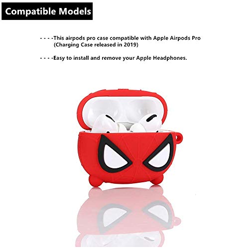 Image of Cartoon Silicone Case Compatible with Apple AirPods Pro 2 Case Cover - Cute 3D Shockproof 360 Protective Skin Cover with Keychain | AirPods Pro 2nd Gen Case (Spider-Man)