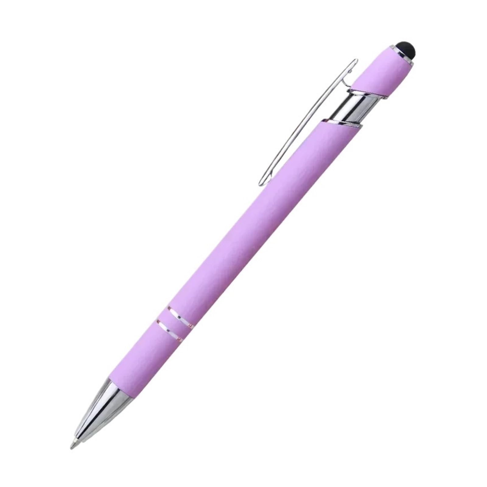 Stylos tactiles en métal violet clair avec texte laser - 7