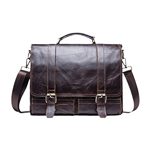 Men's Genuine Leather Business Briefcase Handbag Laptop Casual Large Shoulder Bag Vintage Messenger Bags