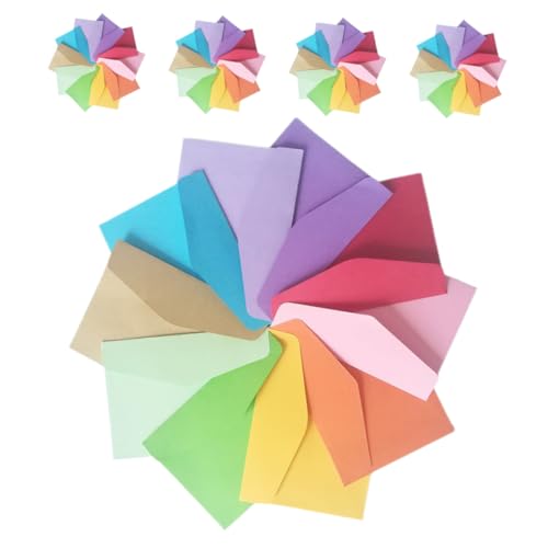 CIYODO 50個クリエイティブ紙製ミニ封筒 自封式 小さな文房具用ポケット メード 名刺 招待状 手紙 種子やビーズの収納にも 長持ちクラフト紙素材