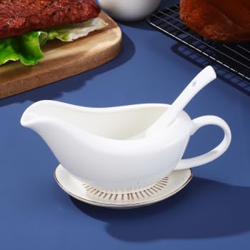 Miska na sos Ceramiczna łódka do serwowania sosu Sos Cup Pojemnik na sos Naczynia do serwowania z kadzią do sosu
