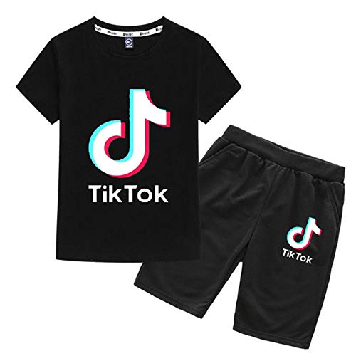 Children's clothing trend tik tok t-shirt + shorts for boy girl 2…