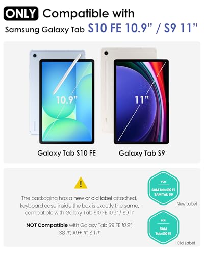 Image of Nillkin for Samsung Galaxy Tab S10 FE 10.9 inch / S9 11 inch Case with Detachable Keyboard, 7-Color Backlit, Trackpad, S Pen Holder, Rugged Keyboard Case with Camera Cover for Samsung Tablet S10 FE 5G
