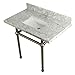 Kingston Brass KVPB3630MBSQ8 Templeton 36X22 Vanity with Sink & Brass Feet Combo, 36" (L) x 22" (W), Carrara Marble/Brushed Nickel