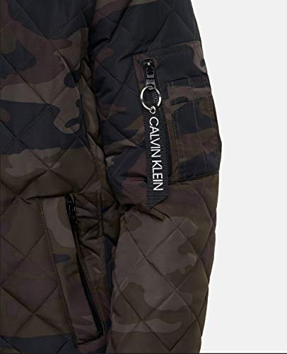 Image of Calvin Klein Men's Quilted Zipper Detail Flight Jacket