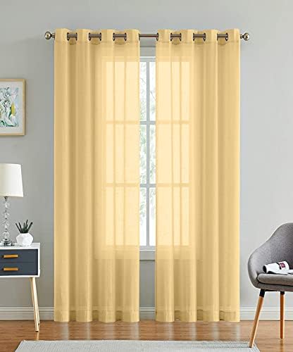 Image of Cotton Linen Solid Curtain with Eyelet Rings,Long Door Curtains for Pooja Room /Living Room /Dining Hall /Hotel /Bedroom /Kid Room /Kitchen (9 Feet, Ivory) Set of 2