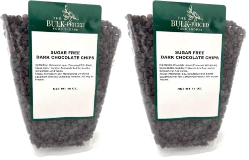 Sugar Free Dark Chocolate Chips, (1lb Resealable Zip Lock Bag) (Pack of 2) image 4
