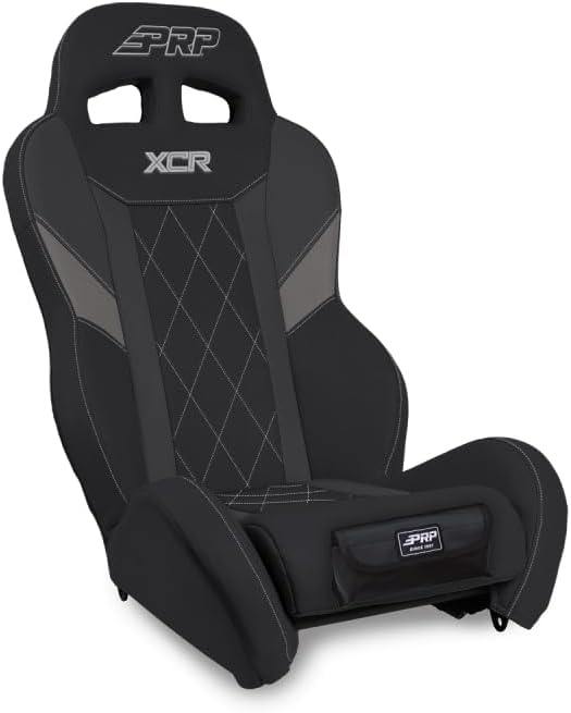 PRP XCR Suspension Seat - Universal Off-Road Seat for UTV - Dual Density Foam and Lumbar Support (Black)
