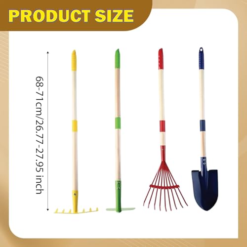 4 mini-outils de jardinage Sharplace avec râteau et houe compacts - 3