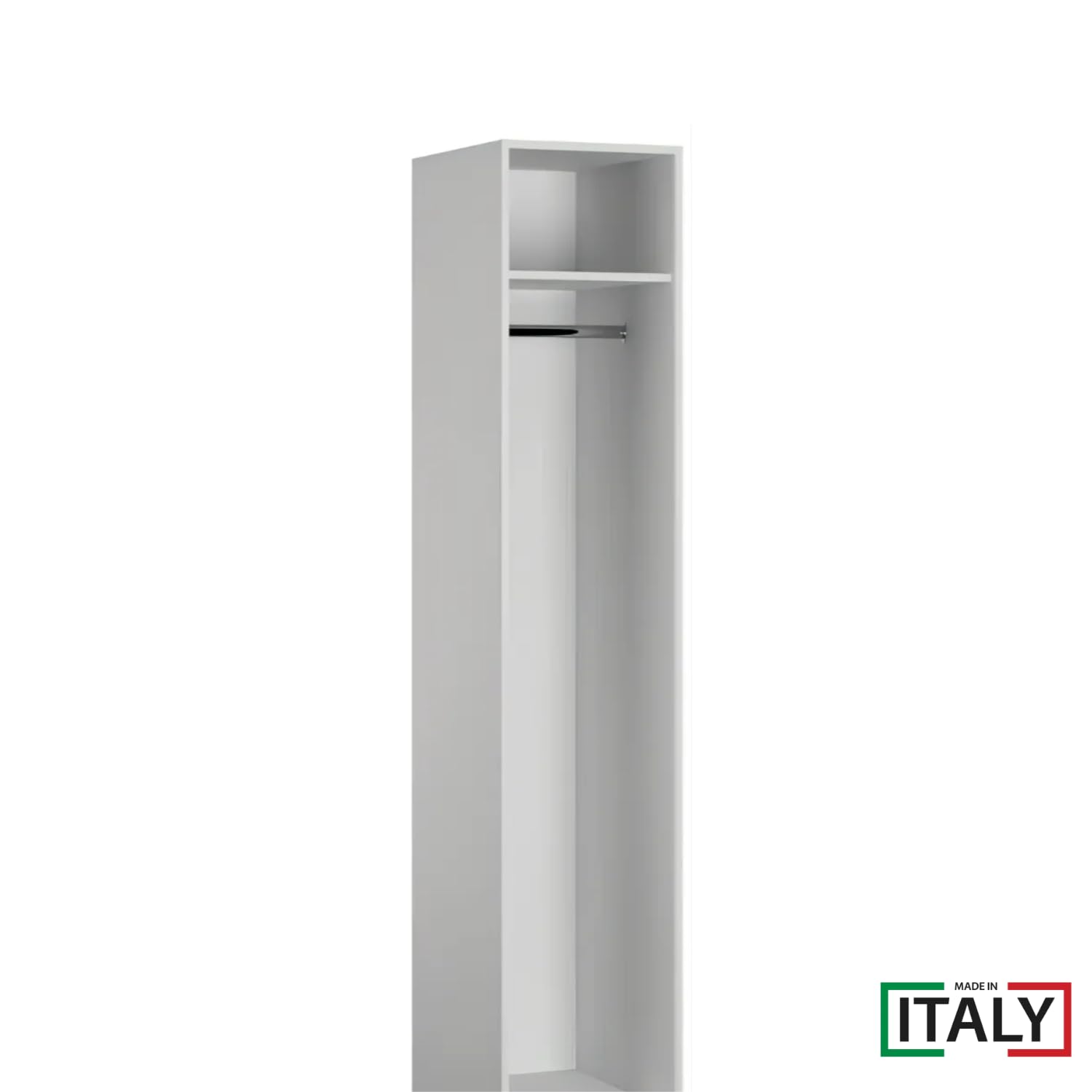 OWIJI Armadietto Spogliatoio Sporco Pulito Grigio Premium Quality Made in Italy 1 Anta 180x36x35 cm Lamiera Ripiano Appendiabiti Cartellino Armadio Palestra Ufficio Garage Salvaspazio Doppia Chiave