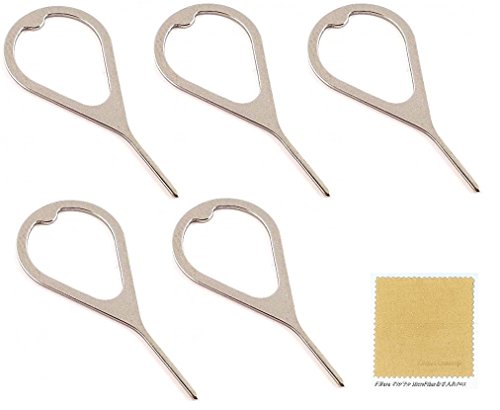 F.Wave 使いやすい 持ちやすい SIMピン5本 長期間 繰り返し使用にも耐える強度と 質感、Simカード取り出しピン For iPhone SIM交換 SIMピン スマホ修理ツール SIM解除 SIM交換 部品 F.Wave レザー調 マイクロファイ