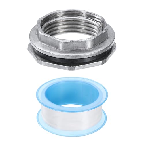 QUARKZMAN Raccordo a Parete 3/4 Femmina Acciaio Inossidabile 201 Connettore Serbatoio Acqua Adattatore Serbatoio Acqua Raccordo a Tubo con Nastro Tenuta per Serbatoio Acqua Vasca