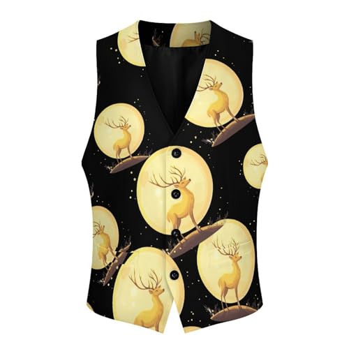 Wilderness Deer Hunting Men's Suit Vests Business Formal Dress Vest V-Neck Waistcoat for Wedding Casual4
