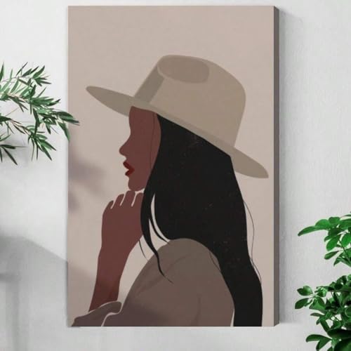 Chapeau à larges bords affiche sur toile pour sublimer le couloir et la chambre