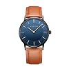 Watches for Mens Minimalist Fashion Business Wrist Watch Analog with Leather Strap