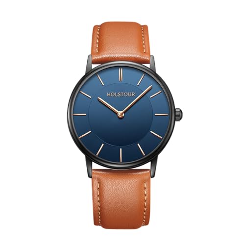 Watches for Mens Minimalist Fashion Business Wrist Watch Analog with Leather Strap