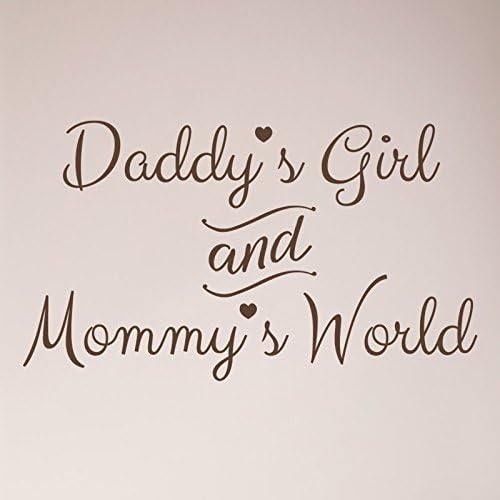 Miniatura 8 de Adhesivo decorativo para pared con texto en inglés "Daddy's Girl and Mommy's World", 24.0 x 13.0 in, para decoración del hogar, baby shower, cuna de