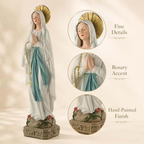 Estatua Nuestra Señora de Lourdes 11 pulgadas miniatura 4