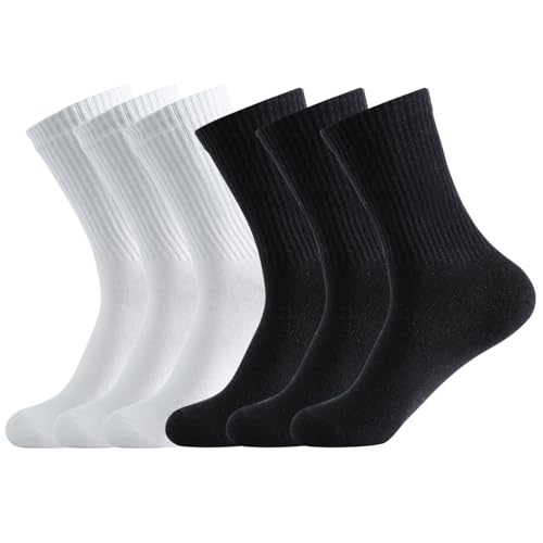 Find the Best Organic Cotton Socks for Ultimate Comfort 12 Freshpairs Women's Organic Cotton Crew Socks, Soft & Breathable Casual Calf Socks, 6 Pairs (US, Alpha, One Size, Regular, Regular, 3Black+3White)