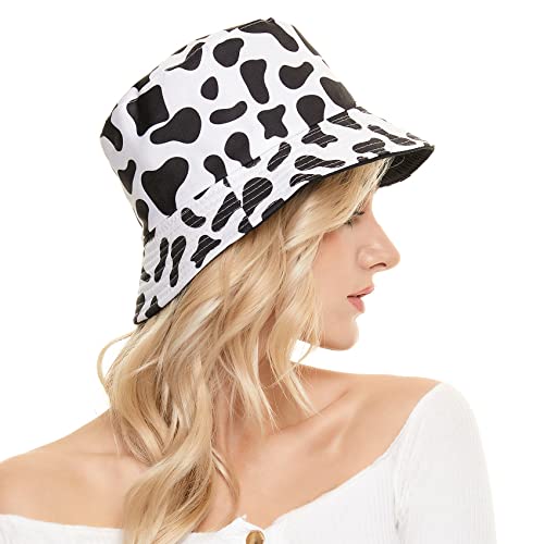 Durio Cow Print Bucket Hat Bucket Hat For Women Teens Travel Summer Womens Bucket Hats Packable Beach Sun Hat C Cow Print #TOP3
