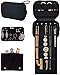 Pink Larus Jewelry Organizer. Tangle-Free Necklace with Roll Out Mat, Earring Card for Studs, Drop and Hoops, and Ring Organizer. Black Compact Case Fits Perfectly in a Carry On!