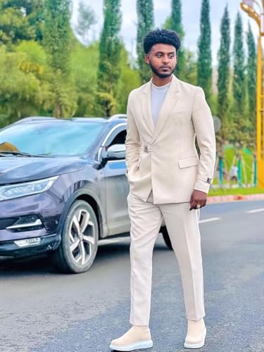 Mens Suit Double Breasted Suit Men for Wedding 2 Piece Mens Slim Fit Suits for Prom Party with Metal Clasp3