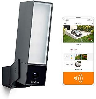 Netatmo Smart Outdoor Security Camera with 105-dB Siren, Wi-Fi, Integrated Floodlight, Movement Detection, Night Vision, Without Fees, NOC-S-UK