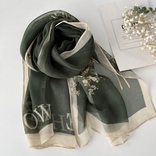 Scarfs for Women Lightweight Fashion Scarves Elegant Floral Pattern Sheer Scarfs Sunscreen Shawls Wraps4