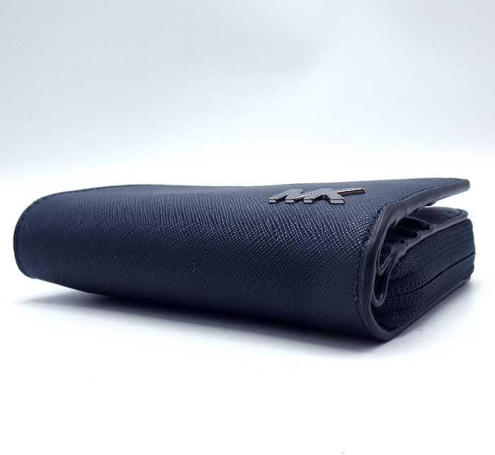 [マイケルコース] 二つ折り財布 (小銭入れ有り) MICHAEL KORS COOPER レザー MKメタルロゴ コーナージップ