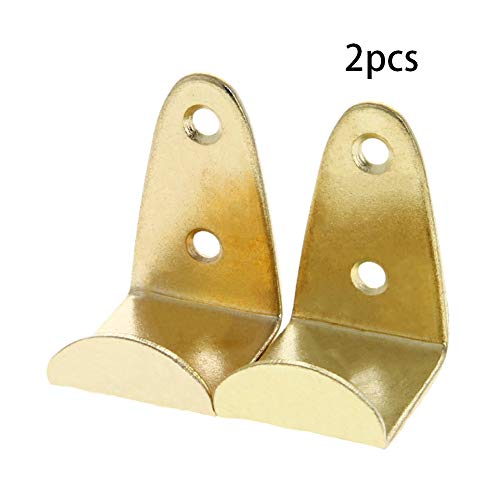 Image of MroMax Picture Photo Frame with Hook Metal Brace Bracket Hanger Gold Tone 30 x 26 x 37mm /1.18 x 1.02 x 1.46-inch (L x W x H) Small 2pcs