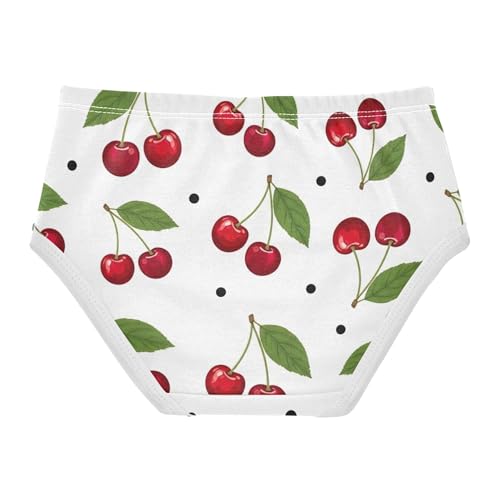 Cotton Girls Underwear Toddler Cherries Leaves Black Dots White Panties for Girl Flower Briefs Underpants 2t2