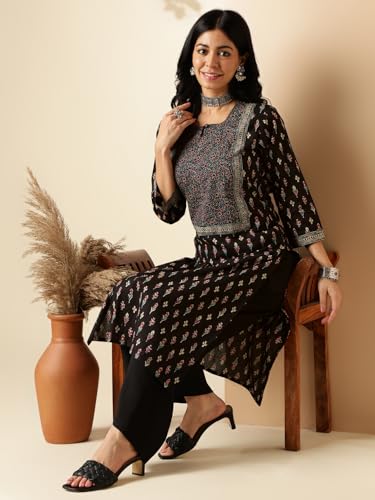 Image of Vbuyz Women's Floral Printed Straight Cotton Special wear Kurtas for Women | Cotton Kurtas for Women | A-Line Kurtas Kurtis | Designer Kurta | Kurtas for Women | Printed Kurtas