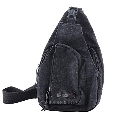 Bolso bandolera de lona unisex con compartimentos optimizados para viaje