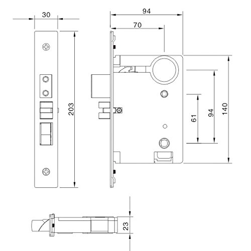K8338# Luxurious Mortise Lock Entry Entrance Front Door Handle Lockset (Single Door, Brown Bronze) #TOP6