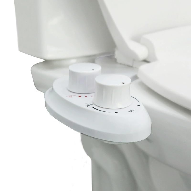 Easy-to-install Bidet with ABS White Adjustable Nozzles Hot Cold Non-electric Bidet