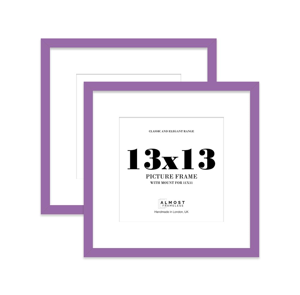 13x13 Purple Picture Frame with Mount for 11x11 Photos, Prints - Modern Square Wall Frame, Set of 2 — image 1